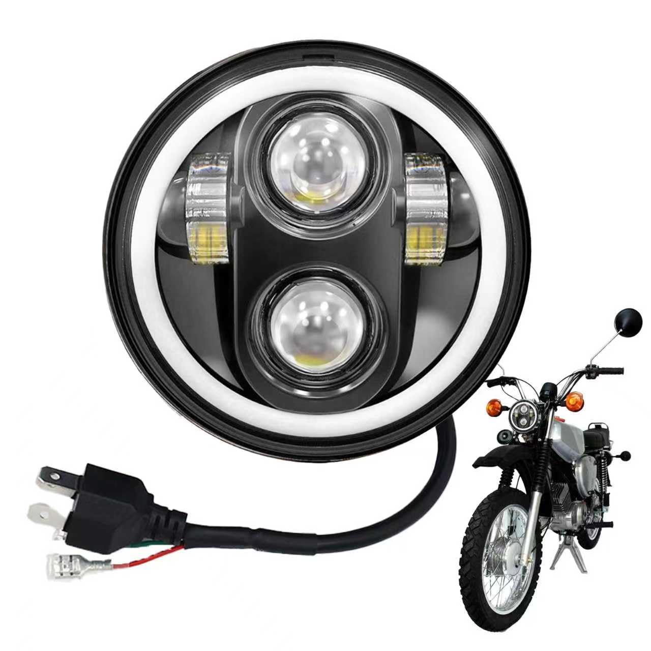 5,75" Scheinwerfer mit DRL Hi/Lo Abblendlicht Passend für Simson S51 S70 S50 S50B