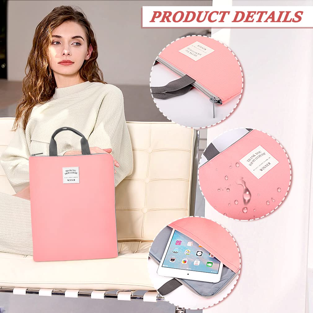 iSuperb® Organiseur de documents A4 avec support pour iPad, sac étanche et spacieux pour homme et femme (rose)