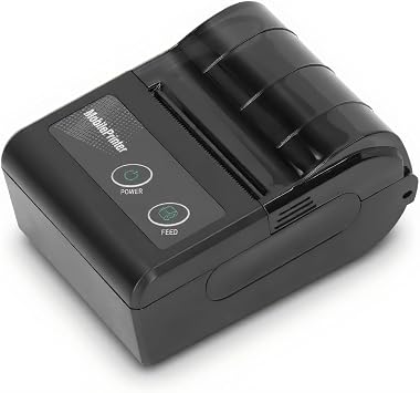 Receipt Printer, Mini BT Thermal Printer with 58mm Print Paper Roll, Smartphone Control, Portable Personal Bill Printer for Restaurant Sales Retail