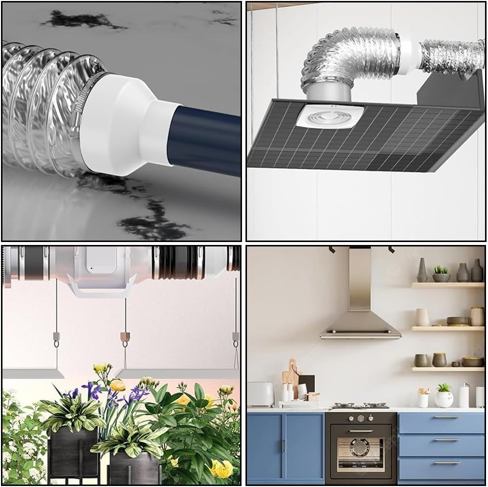 2 Pack Round Ducting Reducer 150 mm to 100 mm (6 in to 4 in) ABS Pipe Connector Ventilation Systems – Lightweight, Install, Low-Airflow-Resistance HVAC Fitting