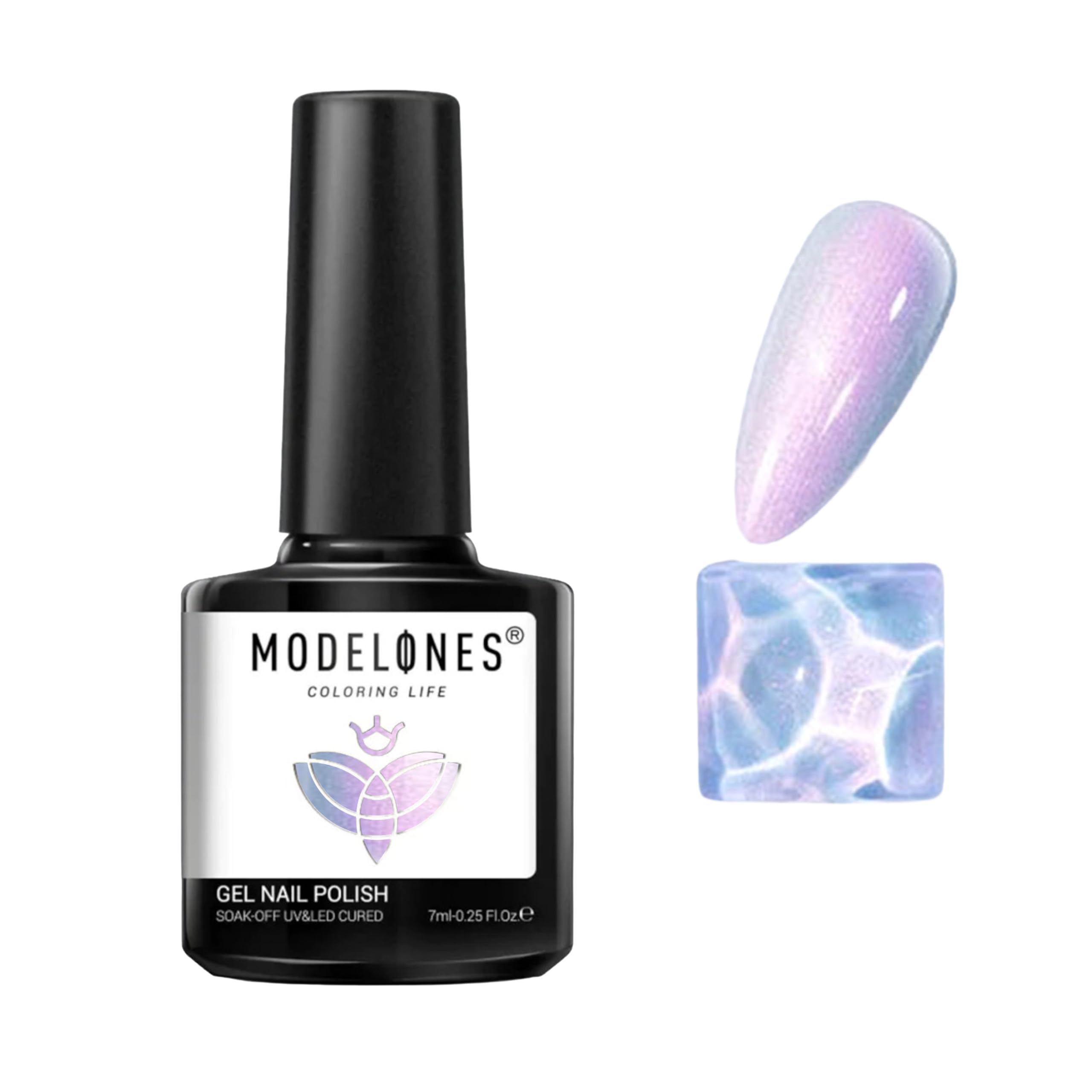 Modelones Pearl Gel Nail Polish Colors from BELLE GAGA® Aurora Iridescent Shimmer Mermaid Nail Drawing Gel Polish Soak Off Spring Gel Polish Swirl Shell Thread Effect DIY Manicure Gifts (AB12001030006A-2336)-image-16