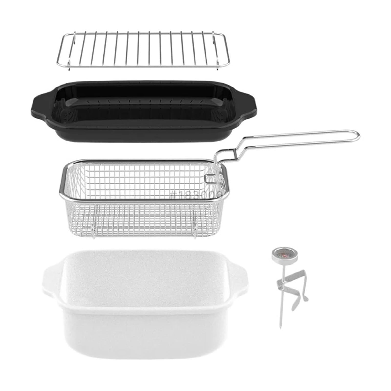 Freidora Con Rejilla De Filtro Y Termómetro IH Stove 1.1L-2L Calentamiento RáPido
