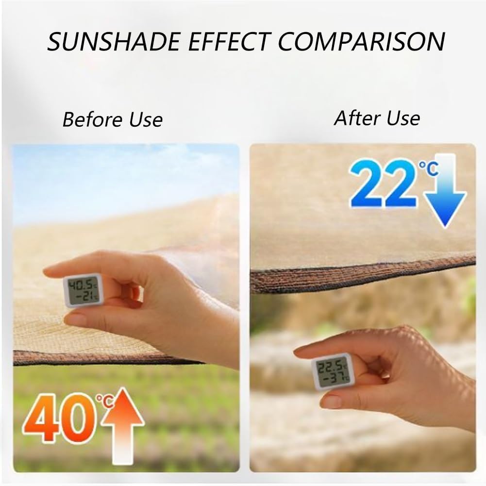 Outdoor UV Protection Sun Shade Cloth - Rectangle HDPE Mesh Tarp for Garden, Pergola, Carport, Dog Kennel, Chicken Coop (2x2m) - Durable Sunshade Cover