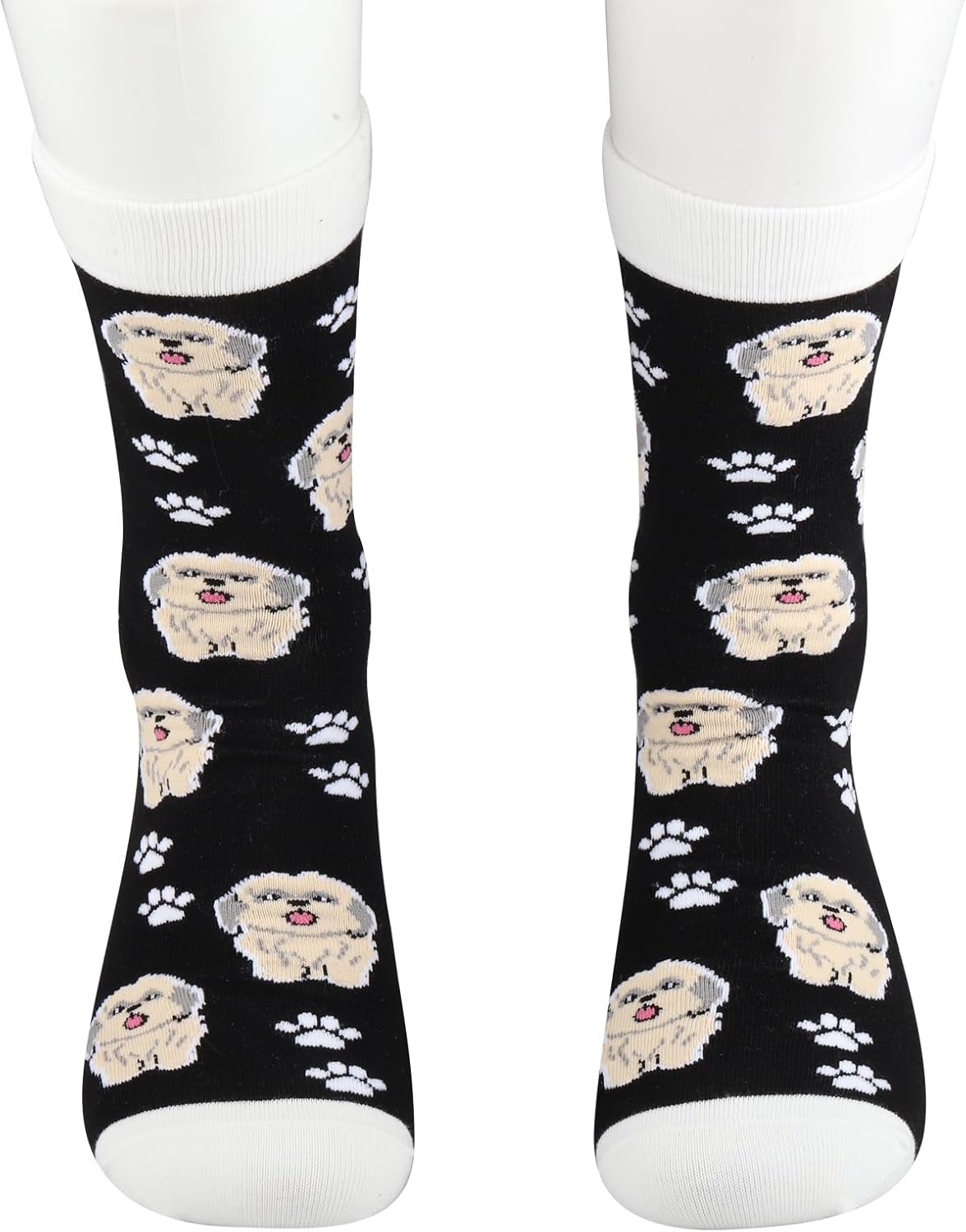 CENWA 1 Pair Shih Tzu Dog Socks My Shih Tzu And I Talk Shit About You Socks Gift for Dog Lover (US, Alpha, Medium, Regular, Regular, Shih Tzu Dog) - Image 3