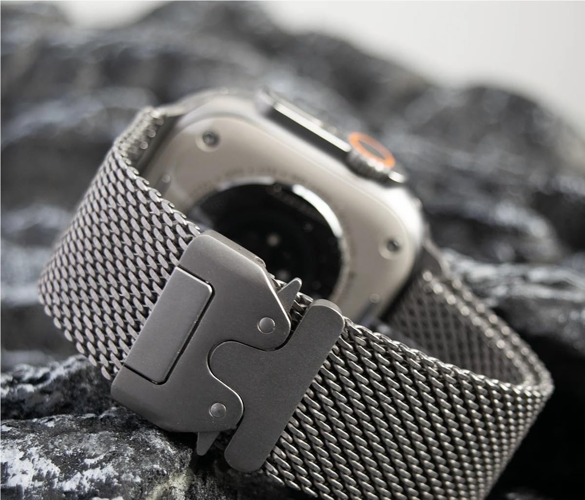 Boucle milanaise en titane pour Apple Watch Ultra 3/2, Apple Watch Series 11/10/9/8/7/6