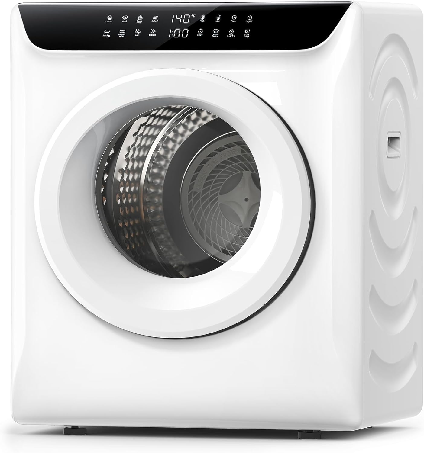 3.5 Cu.Ft Portable Dryer, 8 Drying Programs, 1400W Mini Dryer with LED Control Panel, 120V Clothes Dryer with Delay Timer, Anti-Crease, Portable Dryers for Laundry, Apartments, Dorms, Home