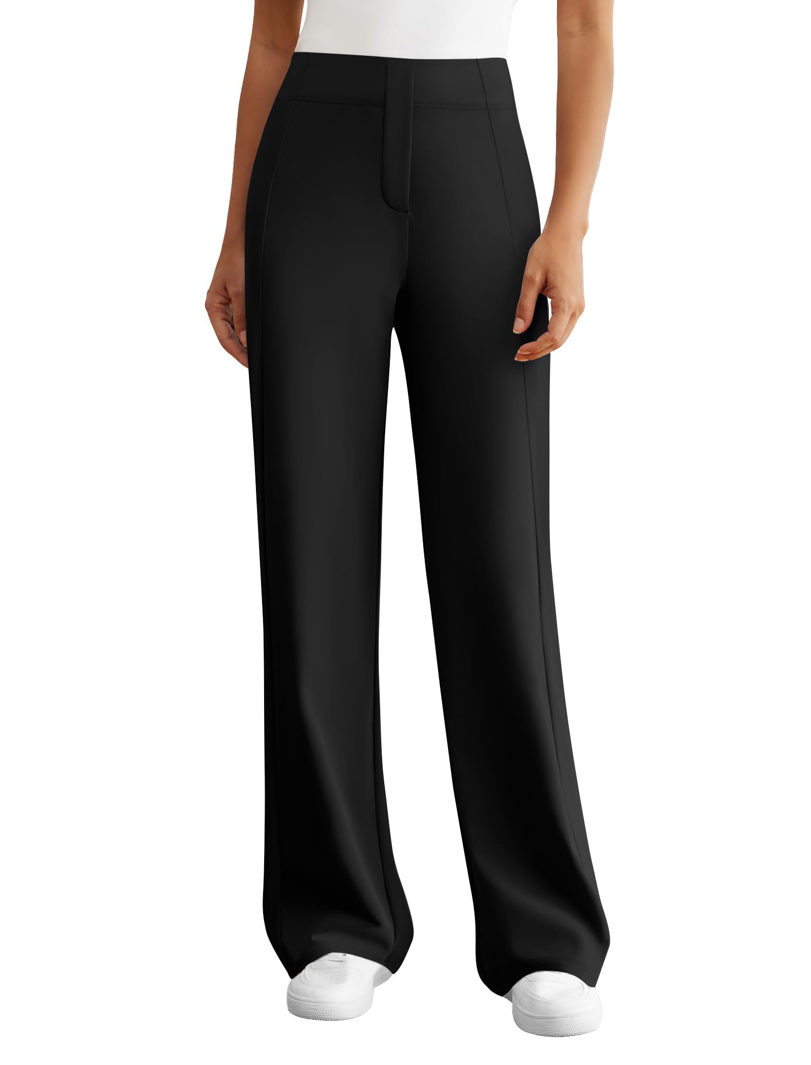 Womens Dress Work Pants Wide Leg Business Casual Slacks Stretchy High Waist Comfy Trousers with Pocket