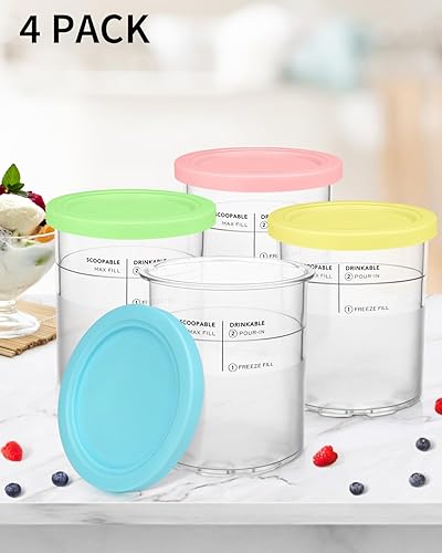 Miniatura 3 de FIRJOY Pintas y tapas de repuesto para Ninja Deluxe 11 en 1 Creami, recipientes adicionales de 24 onzas  Compatible con NC501, serie NC500 (paquete