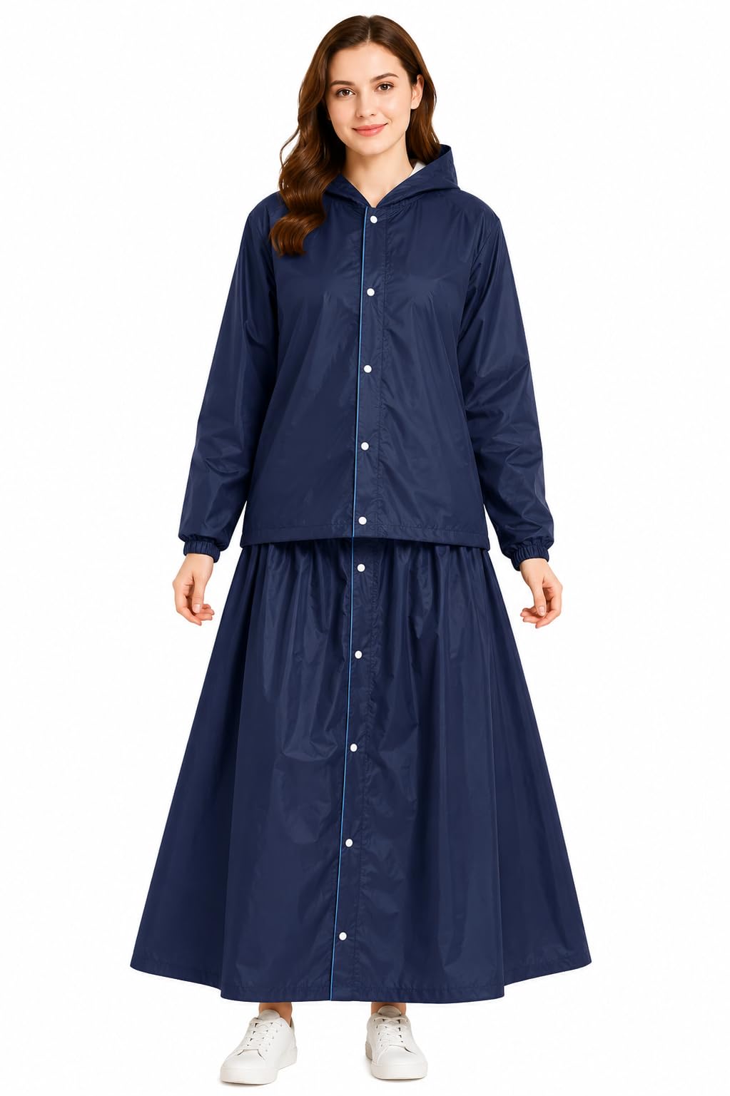 nx 100% Wterproof Rain Skirt Top Jacket for Women Rain Coat in 6 Colors-image-16