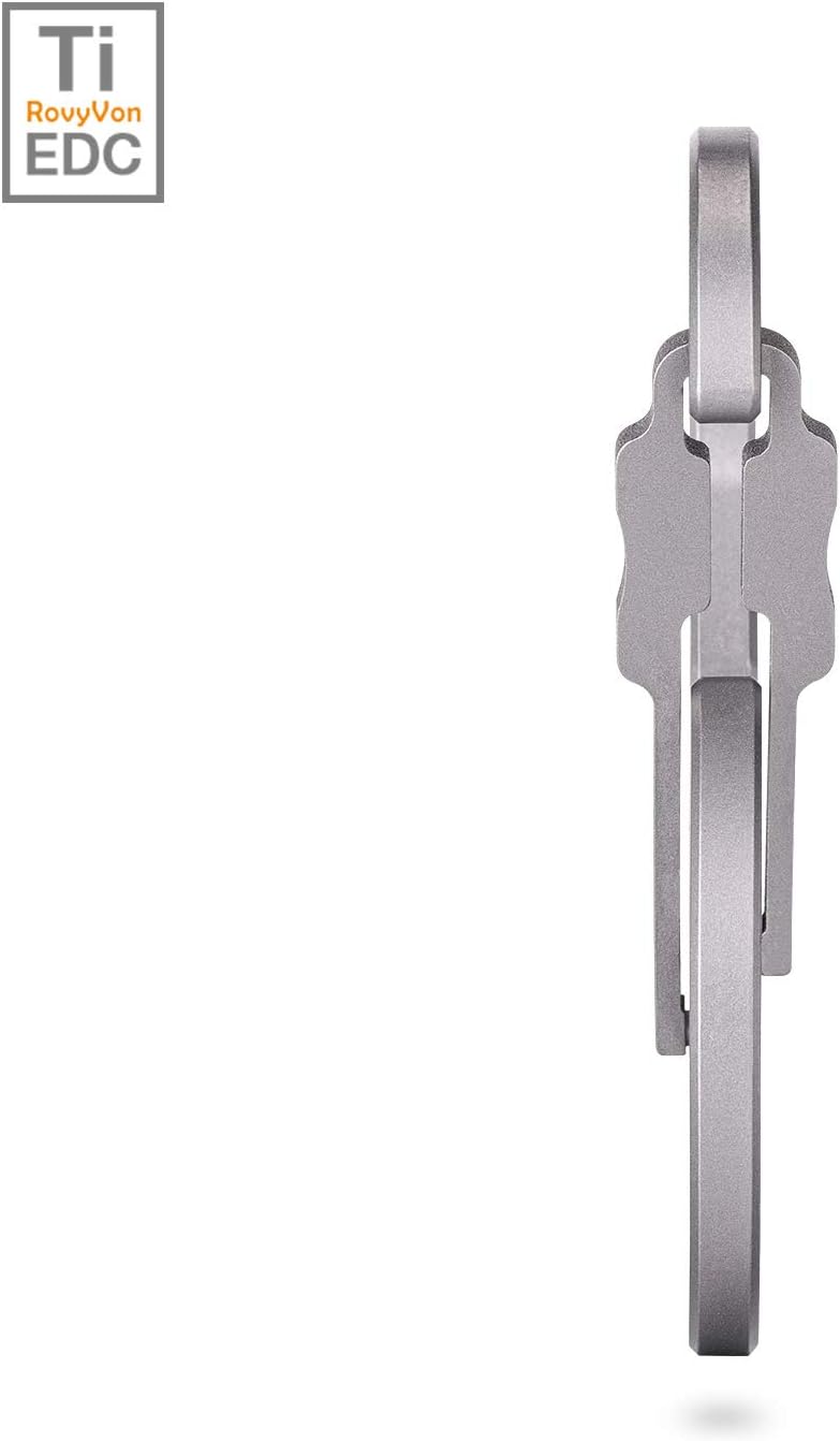 RovyVon U8 Small Keychain Carabiner, Mini Key Pocket Clip, Titanium EDC with Bottle Opener, Multi Tool, Best, Heaty Duty, Emergencies, Man, Office - Image 6
