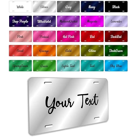 Metal Automotive License Plate, Custom Personalized Text Logo Image Photo Design Work,Customized Tag Aluminum License Plates for Front of Car - 2 or 4 Holes - US/Canada Size 12x6 inches