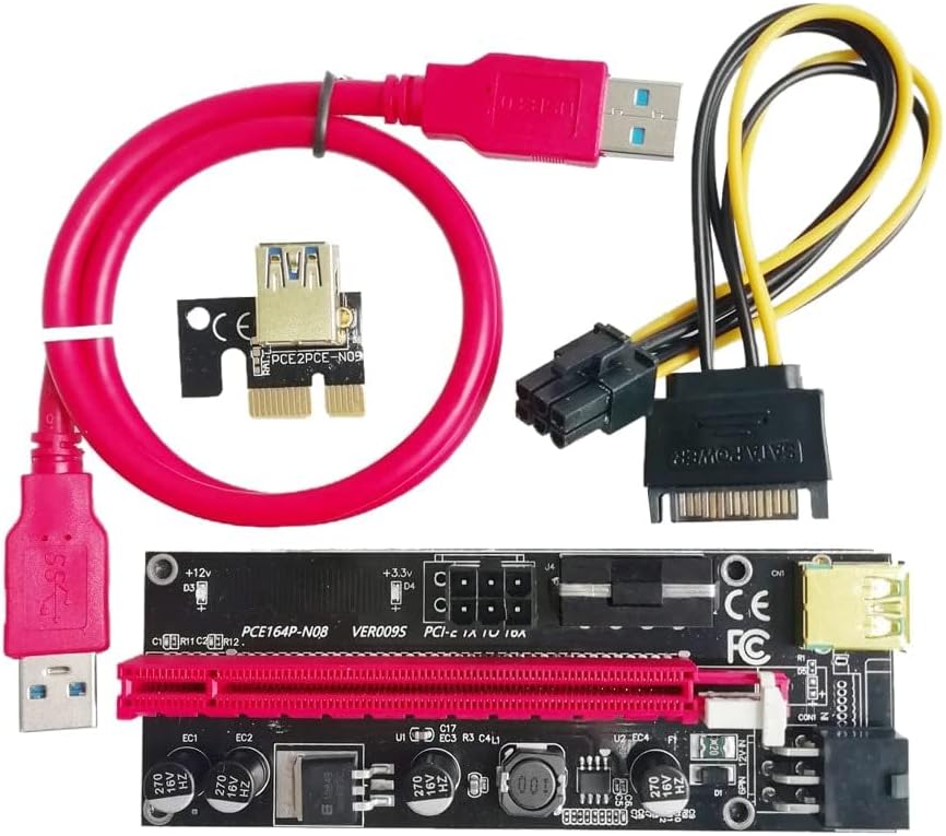 PCIE riser card - VER009S- 1X to 16X Graphics Extension for GPU Mining