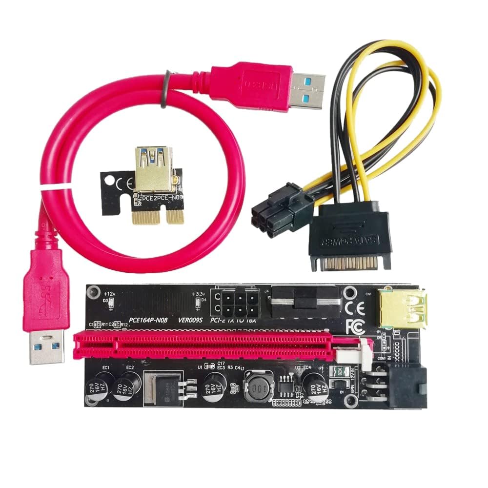 PCIE riser card - VER009S- 1X to 16X Graphics Extension for GPU Mining