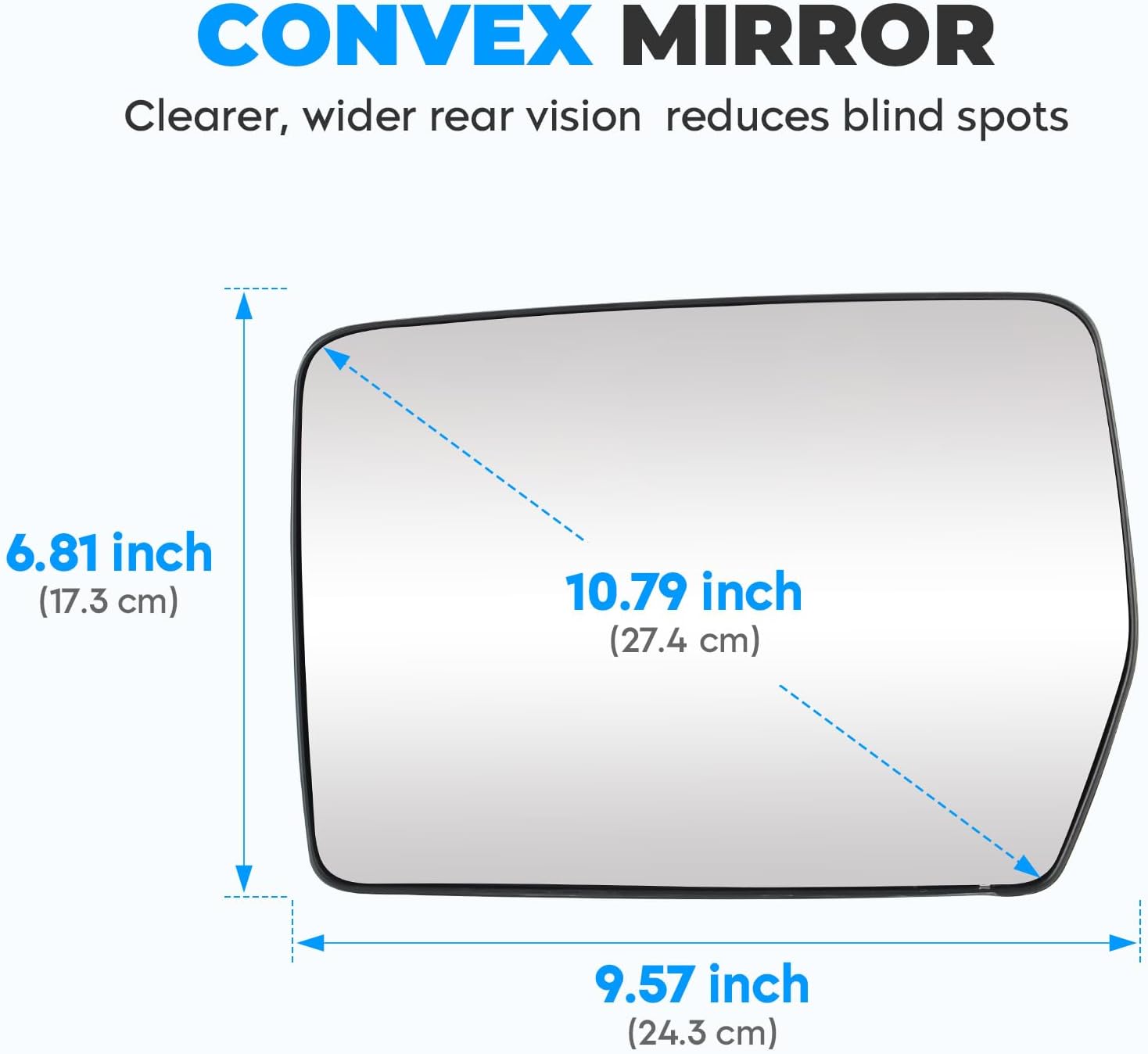 Driver Left Side Power Heated Mirror Glass Fits for 2004-2014 Ford F-150 Replacement for 4L3Z-17K707-DB