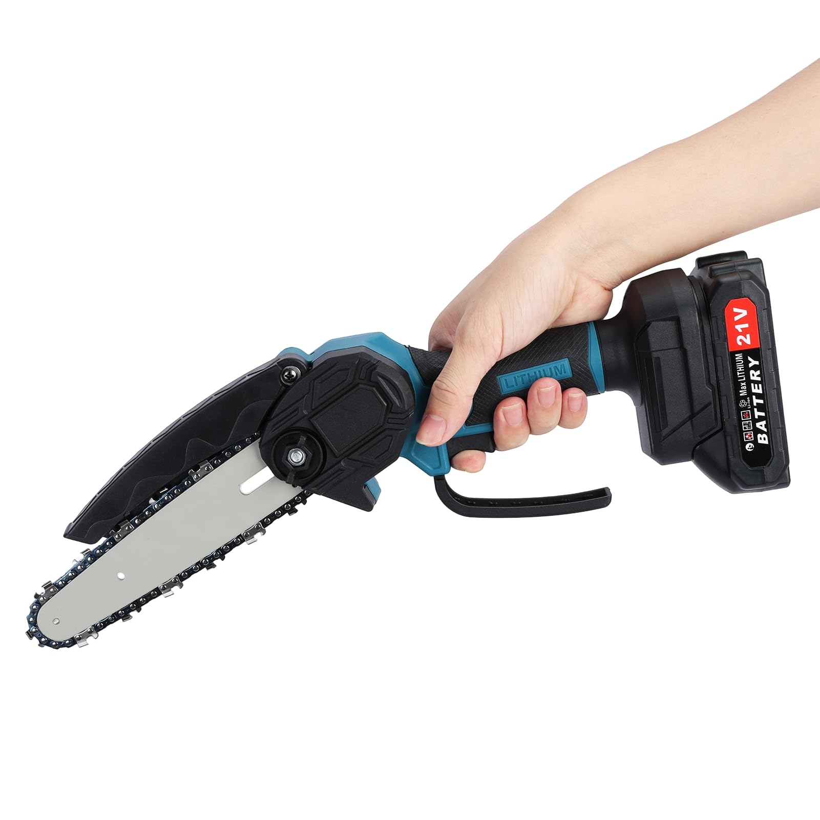 Mini motosierra eléctrica inalámbrica de 6 pulgadas con bloqueo de seguridad de 2 baterías, motosierra pequeña de mano, sierra de podar para cortar madera y trabajar la madera, Reino Unido