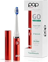 Vista 1 de Cepillo de dientes eléctrico Pop Sonic (rojo metálico) - Cepillos de dientes de viaje con batería AAA Cepillos de dientes eléctricos para niños