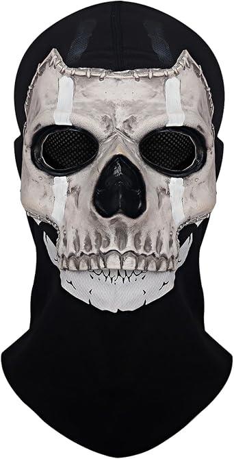 Adult Scary Half Skull Face Mask Full Head MW2 Balaclava Creepy Ghost Mask for Cosplay Halloween Costume Horror Prop