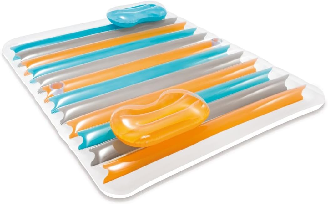 Intex Inflatable Double Pool Lounge Mat, Multi-Colour, 56897