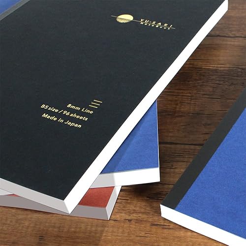 Miniatura 6 de YU-SARI A5 8mm Line Notebook for Fountain Pen, NAKABAYASHI Stationery from JAPAN, Navy Blue