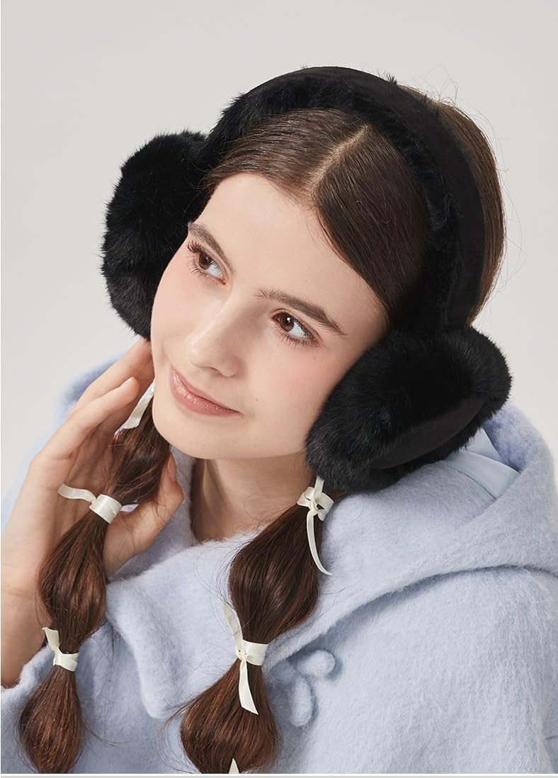 Winter Women Earmuff Foldable Ear Warmer Fluffy Ear Cover Outdoor Ear muffs - Image 4
