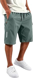 Beach Vacation Shorts for Men Athletic Lightweight Outdoor Work Pants Summer Elastic Waist Golf Shorts with Pockets