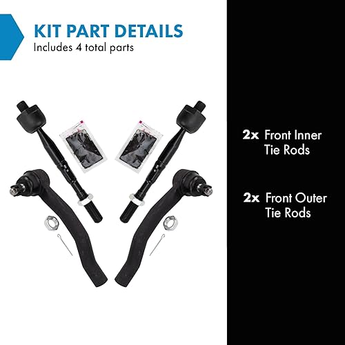Vista 115 de TRQ - Juego de barras de acoplamiento delanteras interiores y exteriores