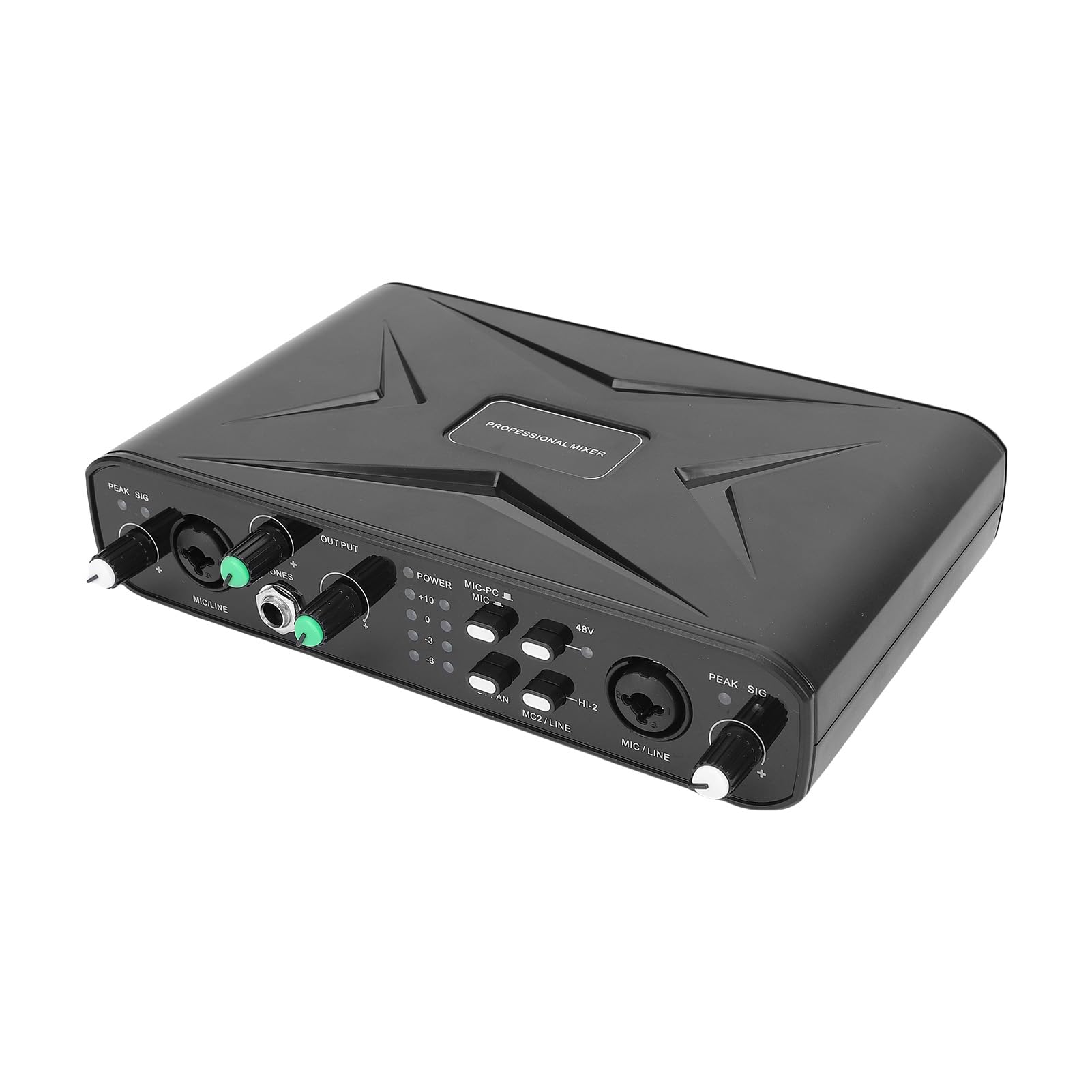 Zewnętrzna Karta Dźwiękowa USB, 16-bitowa rozdzielczość Dźwięku 48 KHZ z Przedwzmacniaczem Mikrofonu i Zasilaniem Phantom 48 V, do Przesyłania Strumieniowego na żywo Nagrywanie