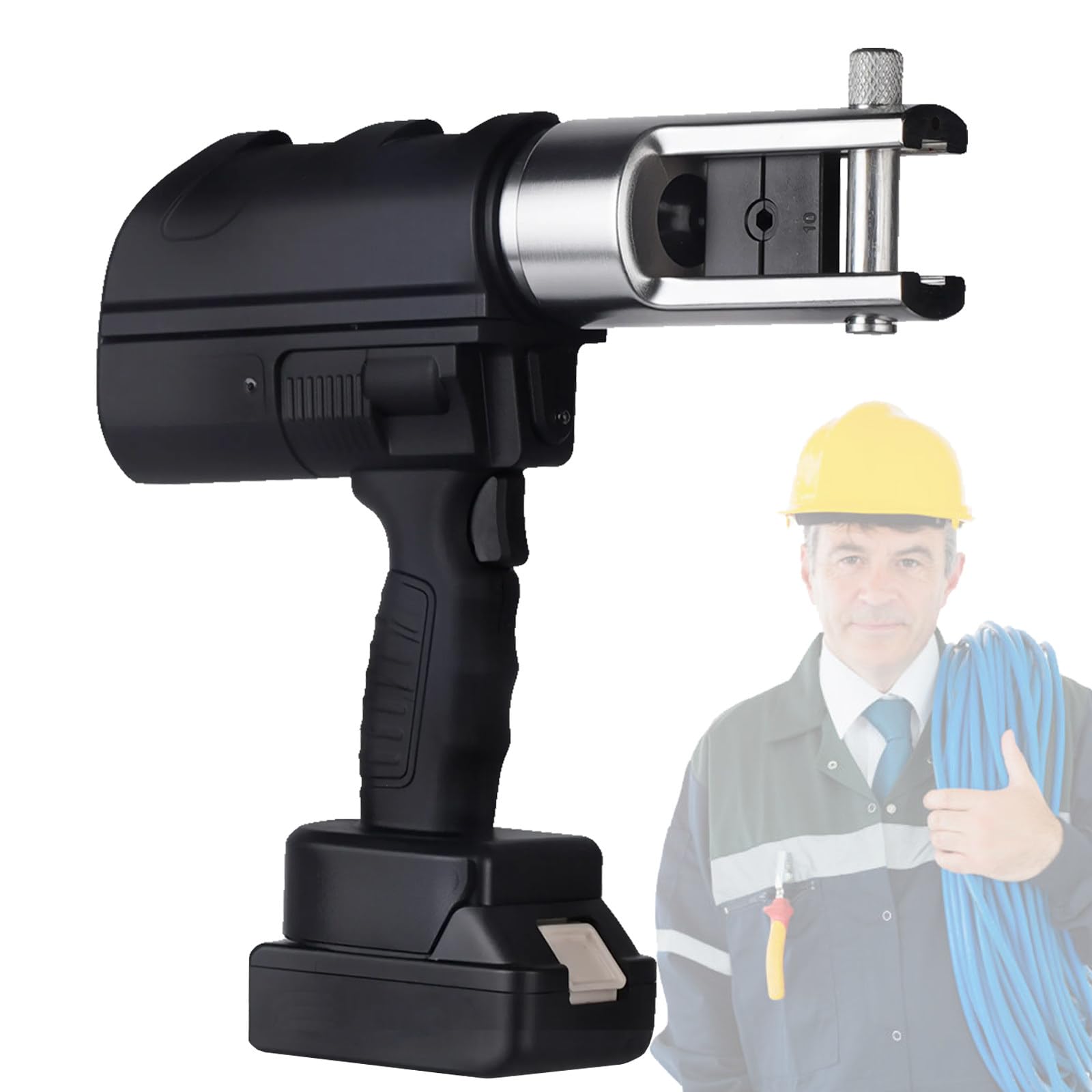 AYCDL Cordless Professional Hydraulic Crimping Tool, Battery Powered Portable Crimper Kit, Electric Wiring Plier