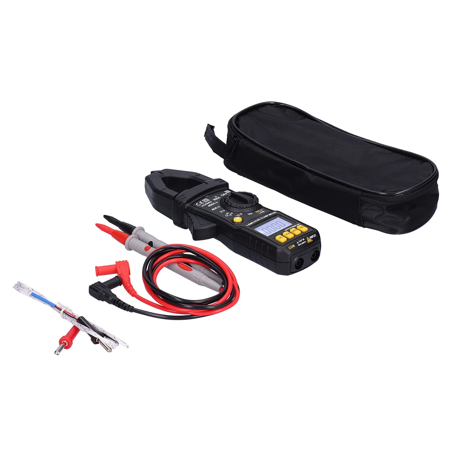 KD588D Pinza amperimétrica digital Voltímetro de verdadero valor eficaz con NCV Detección de voltaje sin contacto Protección contra sobrecarga para electricistas ingenieros