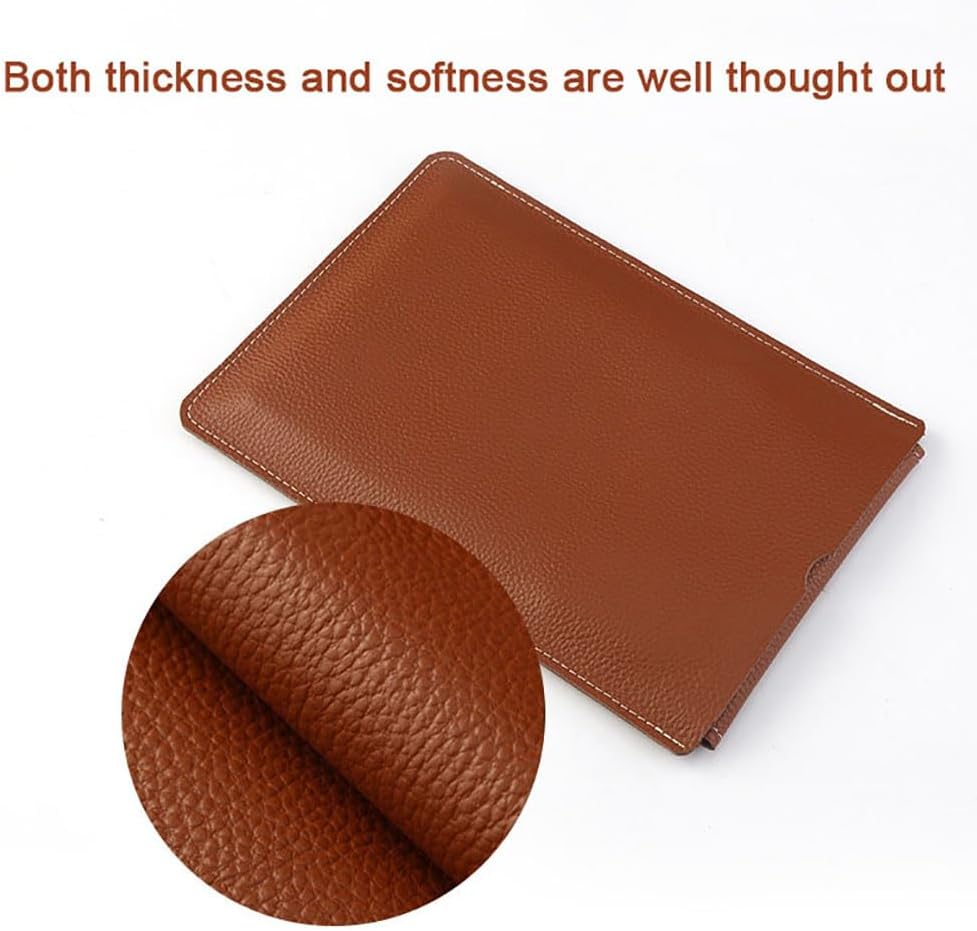 HC&WT Genuine Full-Grain Leather MacBook Sleeve Case, Universal Fit for MacBook Air/Pro & Slim Laptops, Convertible Mouse Pad, Scratch-Resistant (Grey,12inch)