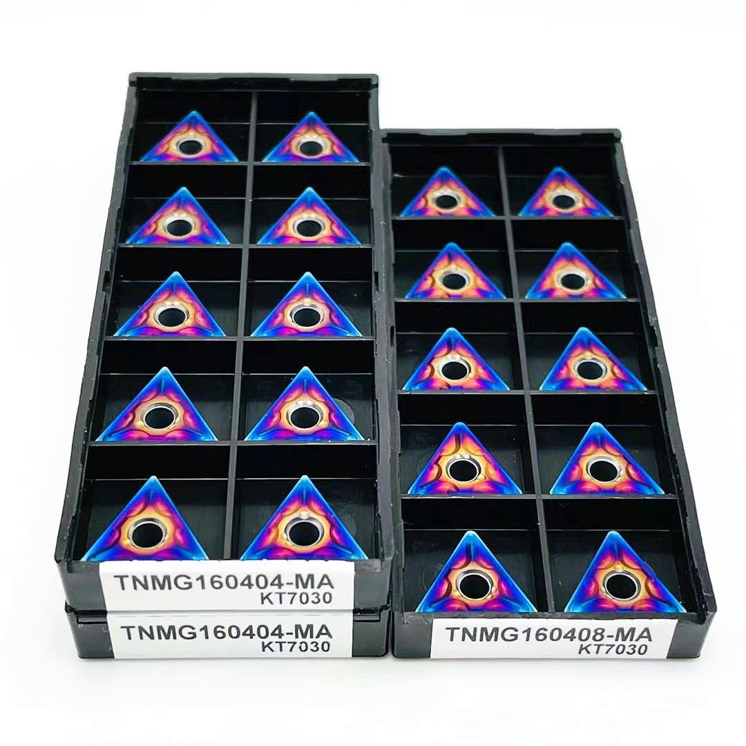 UANGLI Insertos de carburo TNMG160404 MA, Herramienta de torneado Externo, máquina de torneado de Metal, Piezas de Herramienta, Herramienta de Torno TNMG 160408(TNMG160404 MA KT7030)