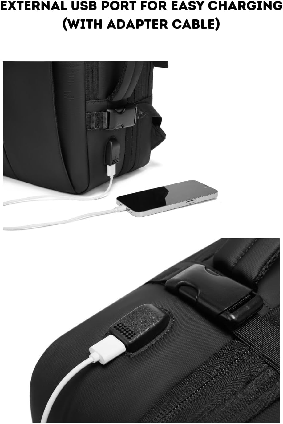 Vacuum Seal Travel Backpack 60L Expandable Air Compression System, Water Resistant Airline Approved Carry-On Suitcase Luggage, Black - Vacuum Pump Included