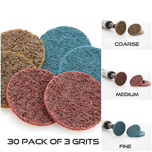 DocaDisc-30PC-2-inch-Roloc-Sanding-Disc-Mixed-Pack-Surface-Conditioning-Discs-Roloc-DiscAir-Grinder-Disc-for-Surface-prep-Paint-Stripping-Grinding-Finishing-CourseMediumFine