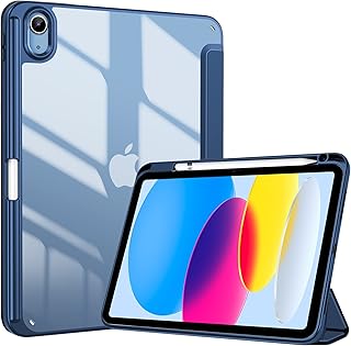 ProCase iPad 11世代/10世代 ケース iPad（A16）11インチ 2025/10.9インチ 2022通用 A2696 A2757 A2777 ペン収納 耐衝撃 三つ折り スタンド スマートカバー（ネイビー）