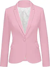 LookbookStore Blazer feminino com lapela notched bolsos botão trabalho escritório blazer terno