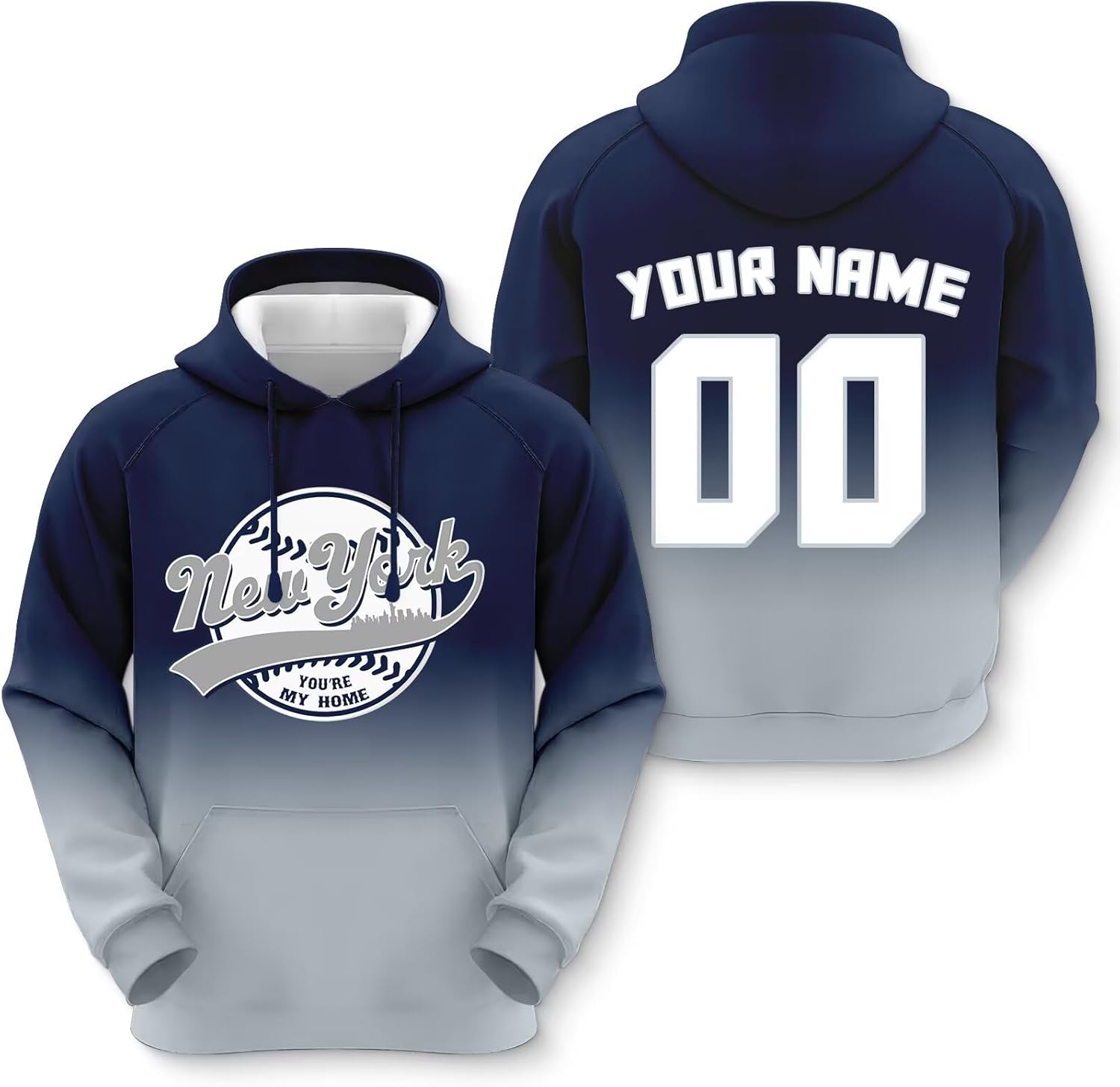 City Hoodie Custom baseball Sweatshirt Personalized Sweatshirt Design Any Name And Number for Baseball fans