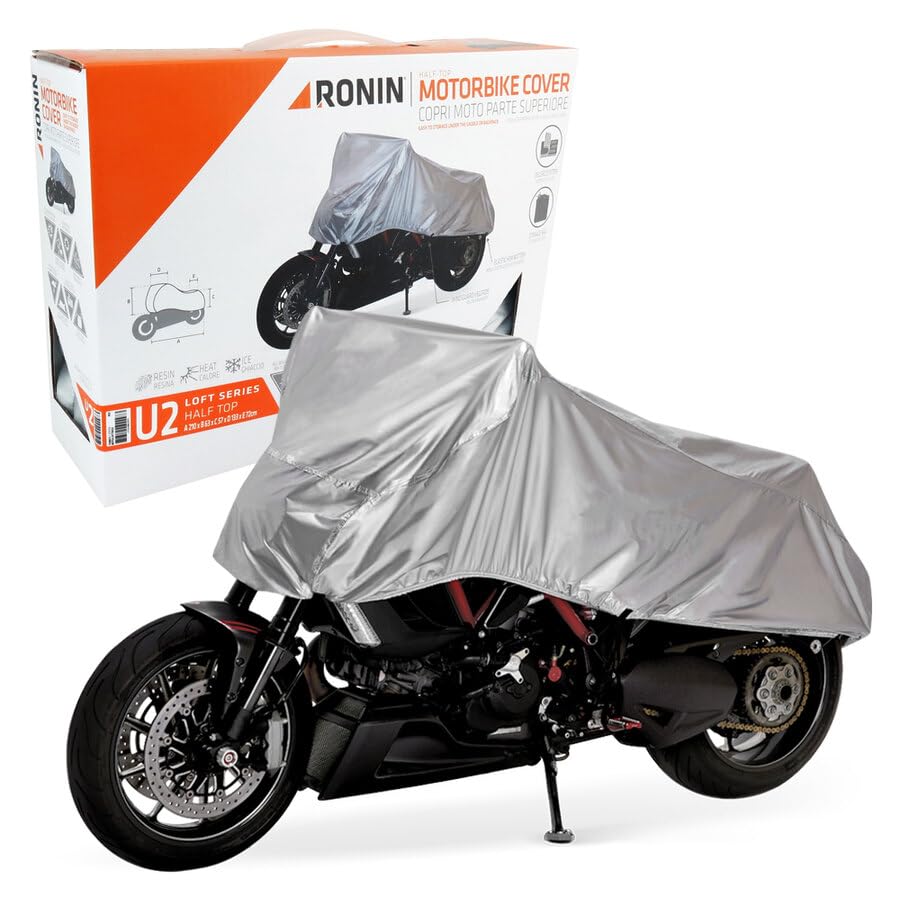Ronin Telo moto da Esterno ed Interno Impermeabile facile da installare, copertura meta moto, Grigio, Taglia U2, 210x63x133cm