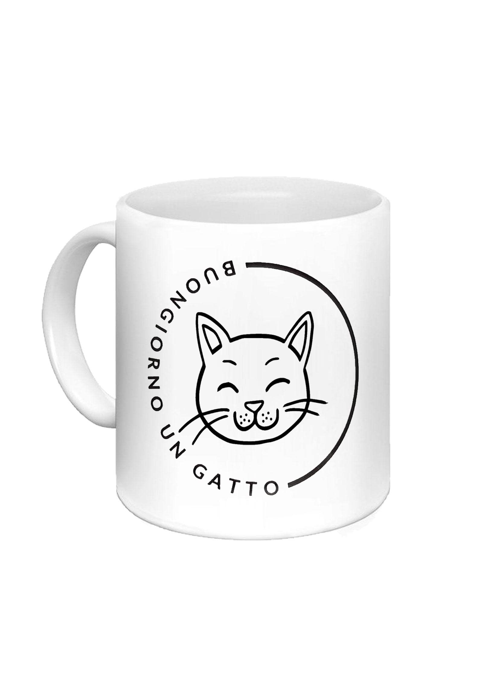 OM3® Divertente tazza con scritta – mattina gatto – buongiorno – dichiarazione | tazza in ceramica | 11oz 325 ml | stampa su entrambi i lati | nero