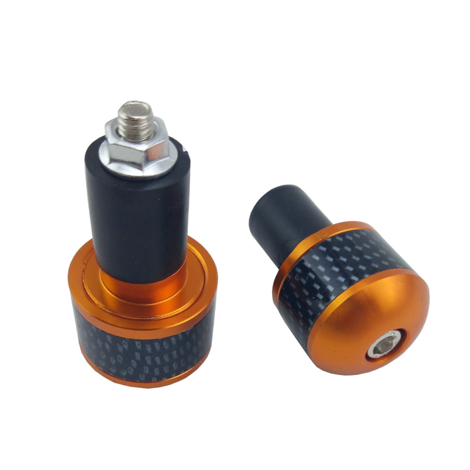 'OKSTNO 7/8'' Motorcycle Bar Ends Carbon fiber Look Handlebar Grips Plugs - Fits for Kawasaki Suzuki Yamaha Ducati'