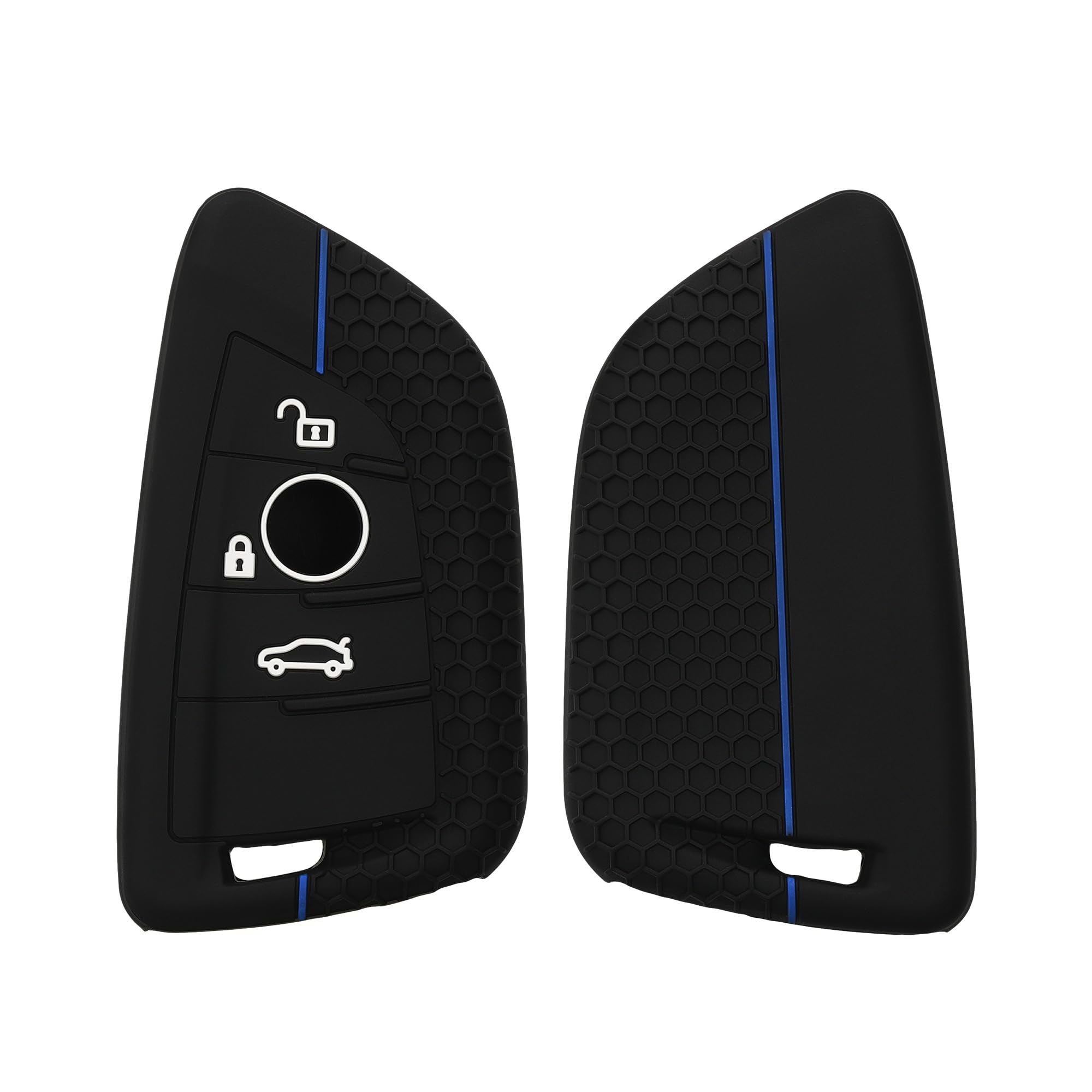 kwmobile Custodia Coprichiave Compatibile con BMW con 3 tasti controllo remoto Cover - Copri Telecomando Chiave Auto - Copri Chiavi Macchina nero / rosso