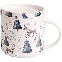 Mugs Ceramic Mug with Lid, Christmas Mug, Trendy Home Office Mug, Large-capacity Coffee Cup 14.5 Oz, Suitable f Latte, Cappuccino Coffee CupB