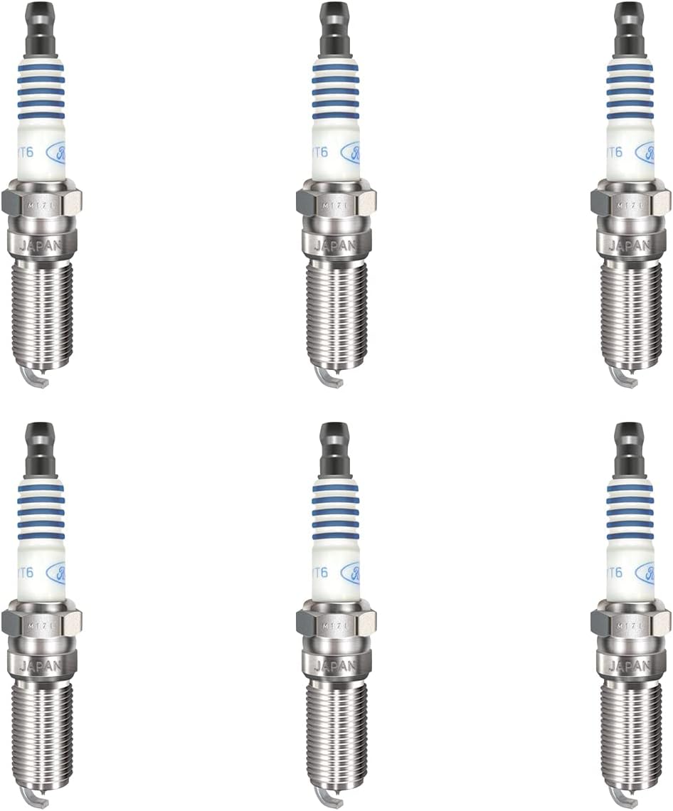 MAS 6Pcs Ignition Coil Pack & 6Pcs Motorcraft Platinum Spark Plug SP520 Compatible with Ford Flex Fusion Lincoln MKS MKZ 3.7 3.5 V6 Replacement for UF553 SP589