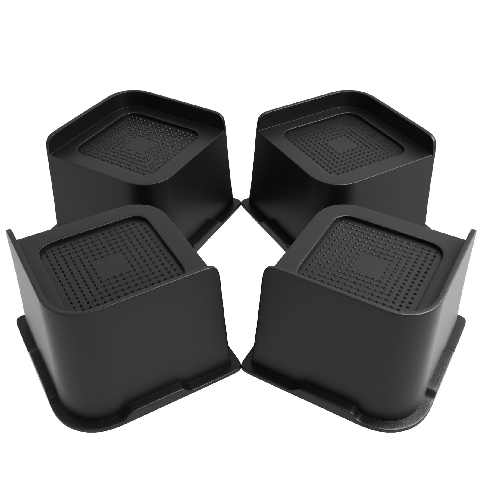 SDLDEER Bed Risers Heavy Duty Furniture Risers, 4 inch Bed Lifts Risers Support up to 5000 Lbs, Suitable for Couch, Desk, Bed, Table and Chair (Set of 4, Black)