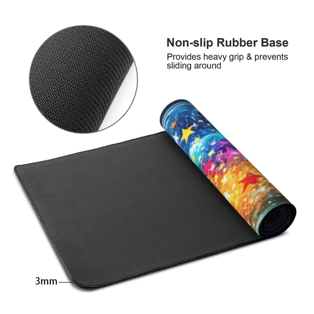 Alfombrilla de ratón 1400x600x3 MM, Alfombrilla Ratón XXL Extendida de Gran Tamaño con Bordes Cosidos, Base de Goma Antideslizante Almohadilla para Teclado, Botella de Deseo de Color S-1625