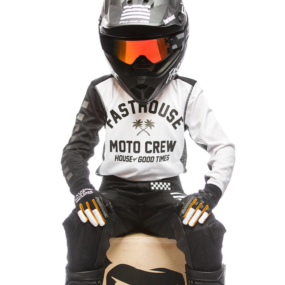 FASTHOUSE Youth Grindhouse Haven Jersey (White/Black, Medium)