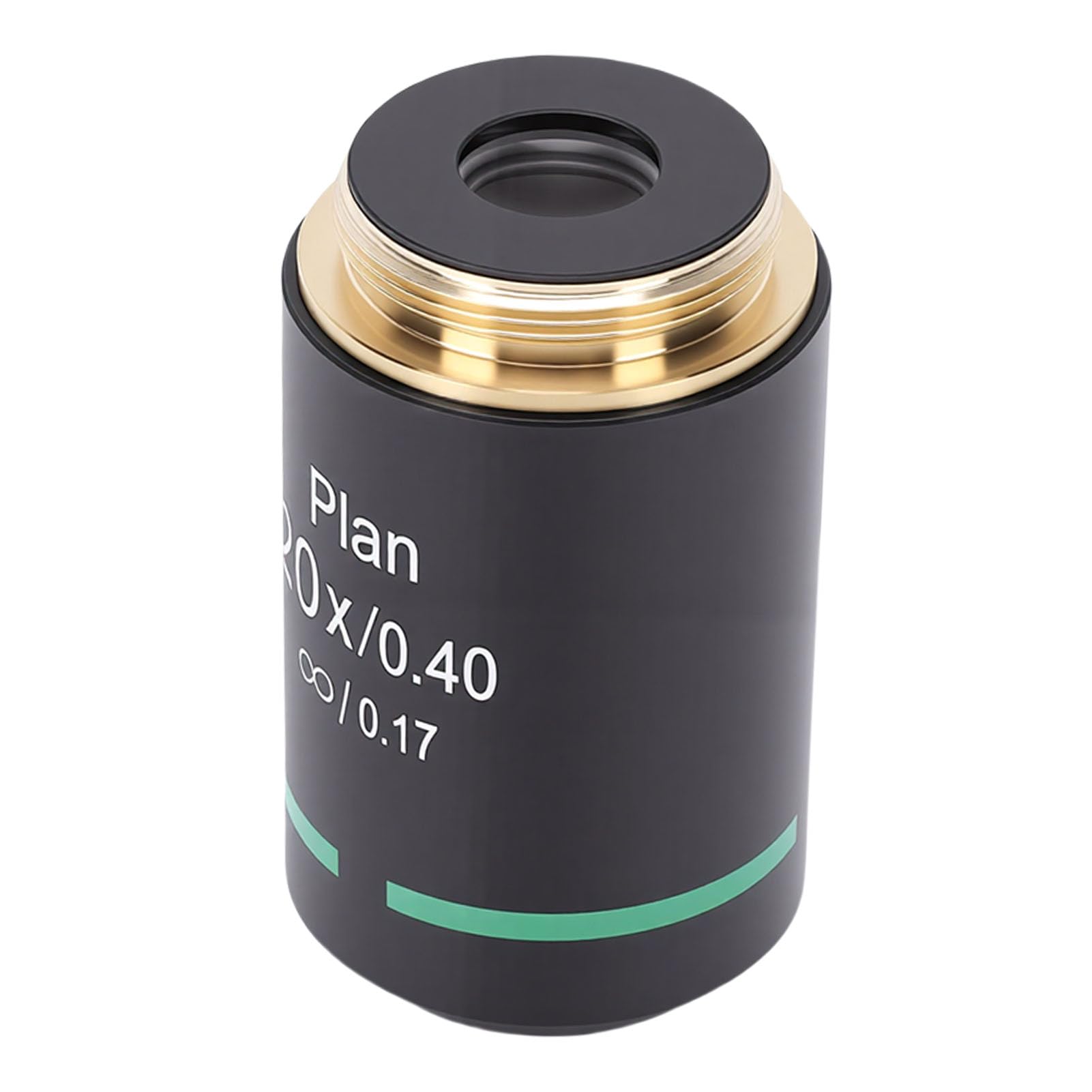 Ausla Obiettivo per Microscopio Piano Infinity, Lega di Alluminio, Vetro Ottico, Filettatura RMS da 20,2 Mm, Obiettivo Nitido per Microscopi Biologici, Laboratori, Studenti (20X)