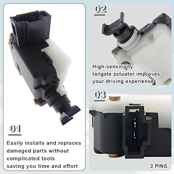 ZAMDOE 3B0959781C Tailgate Actuator Central Locking Trunk Lock for VW Passat Golf 4 IV Polo 9N New Beetle Bora Touareg for Skoda Octavia Superb for Audi TT Roadster Convertible Hatchback Estate Saloon