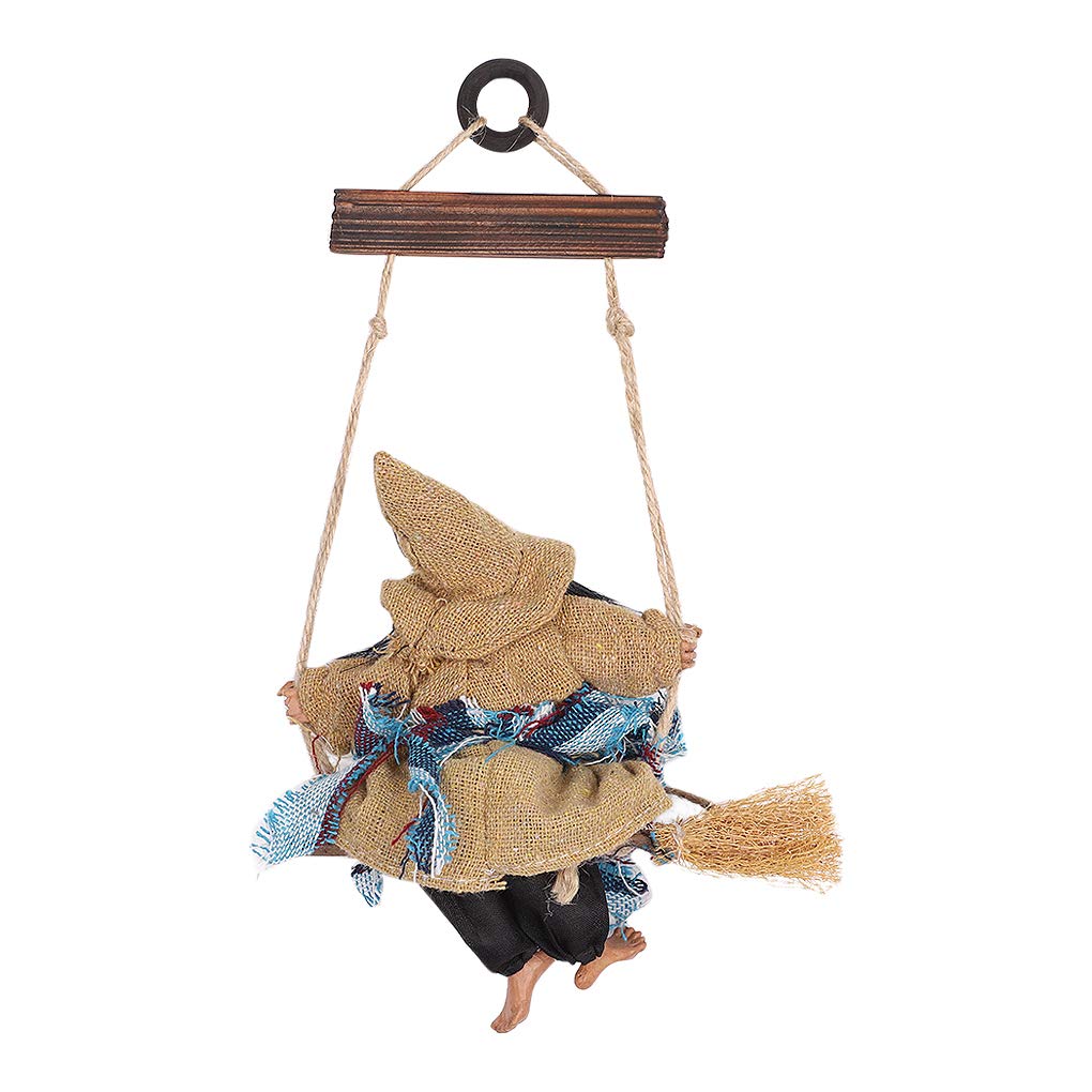 Muñeca Bruja De Cocina Para Buena Suerte - Adorno Colgante Halloween Con Escoba Y Alas, Decoración Escalofriante