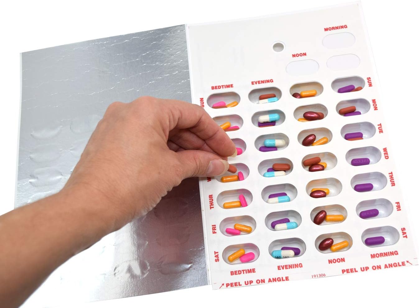 Medi-Aid 4 Times a Day Weekly Cold Seal Medication Blister Pack System Cards - One Piece Unit Dose Book Fold, Easy No Extra Equipment Needed, Just Fill and Seal, 24 Compartments, 6 Pack image 3