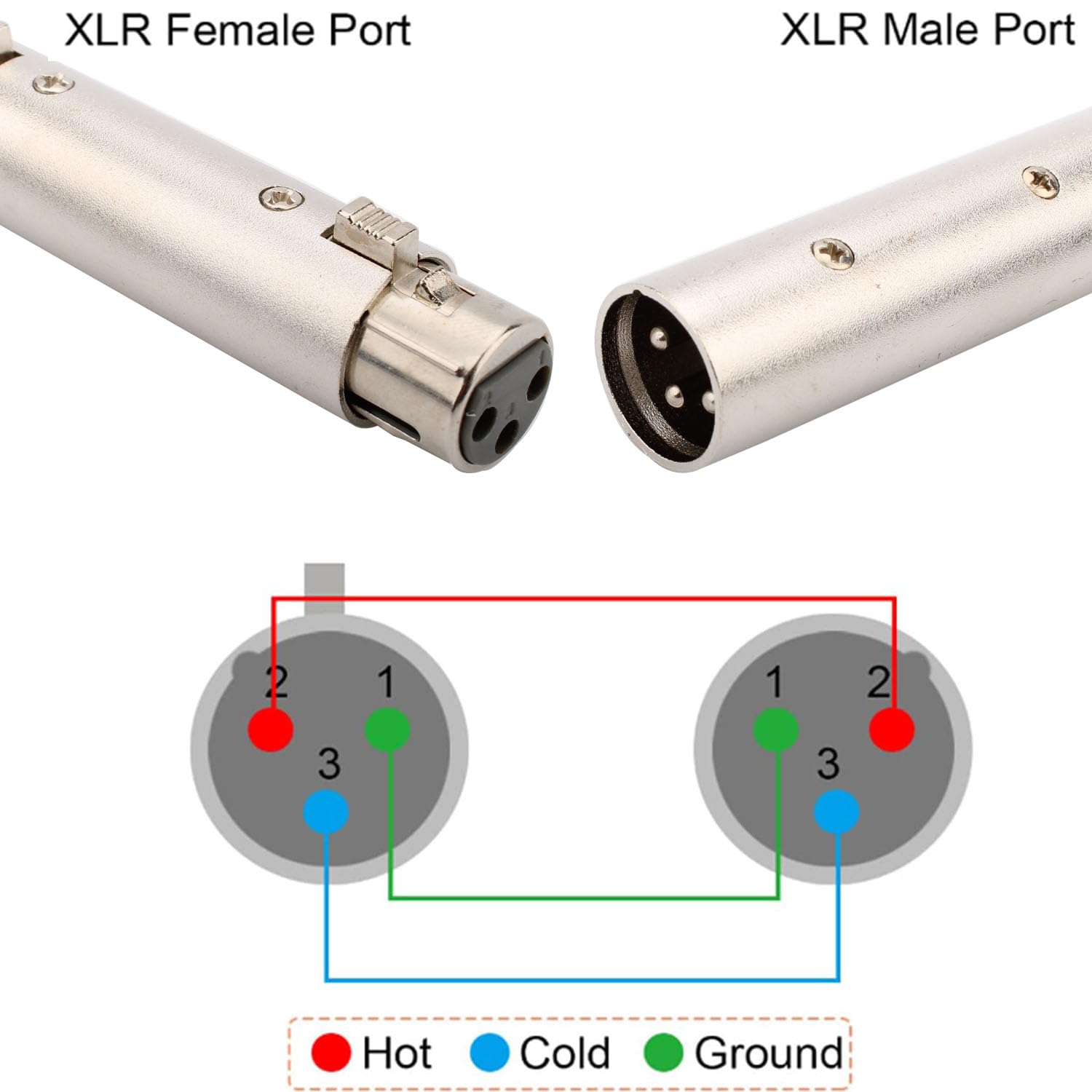RUNCCI-YUN 4 x XLR to XLR Male Male to 3 Pin Male to 3 Pin Adapter for Microphone Amplifier Mixer, Silver - Image 3